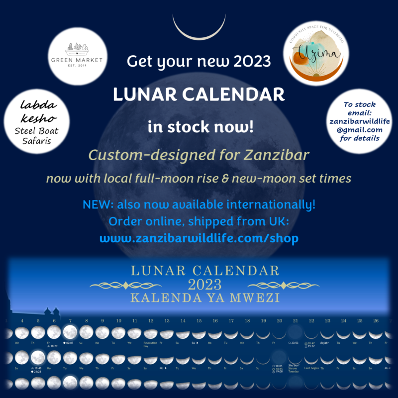 Lunar Calendar Zanzibar Wildlife